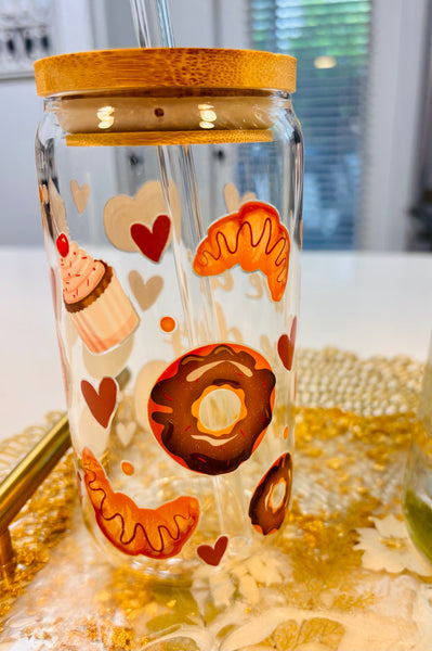 Cute Fun Coffee Glasses with Straws