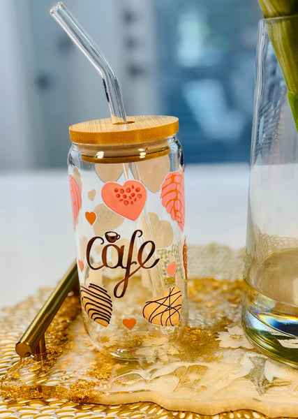 Cute Fun Coffee Glasses with Straws