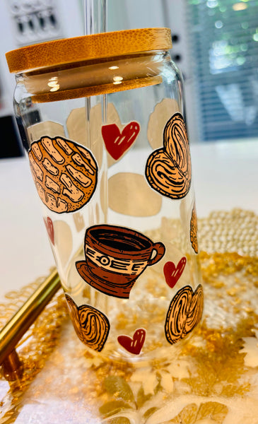 Cute Fun Coffee Glasses with Straws