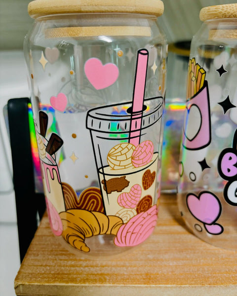 Cute Fun Coffee Glasses with Straws