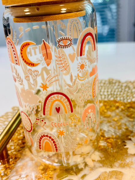 Cute Fun Coffee Glasses with Straws