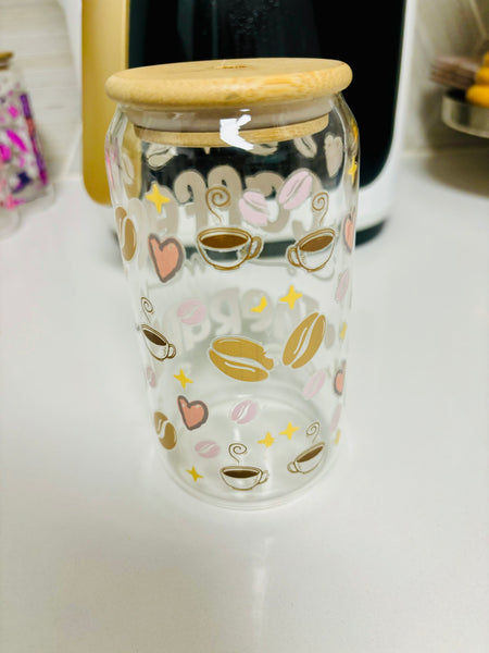 Cute Fun Coffee Glasses with Straws