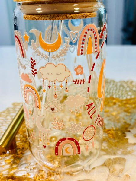 Cute Fun Coffee Glasses with Straws