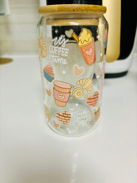 Cute Fun Coffee Glasses with Straws