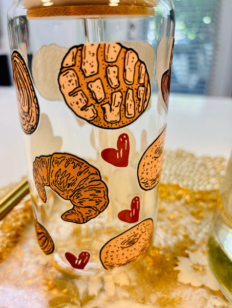 Cute Fun Coffee Glasses with Straws