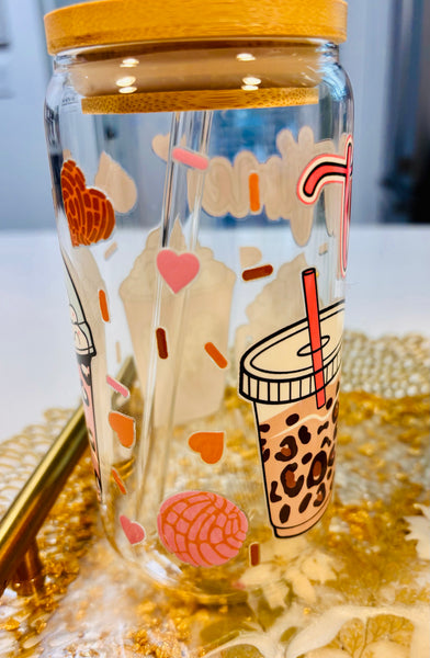 Cute Fun Coffee Glasses with Straws