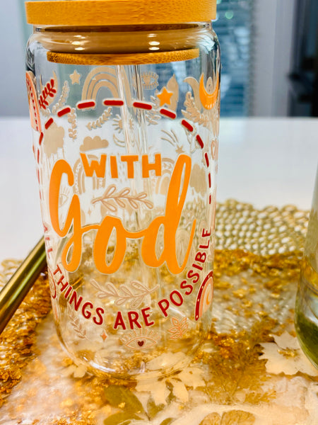 Cute Fun Coffee Glasses with Straws