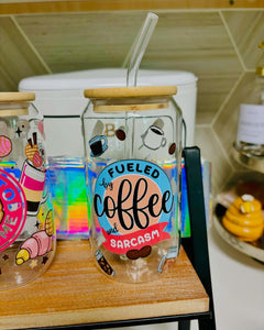 Cute Fun Coffee Glasses with Straws