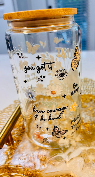 Cute Fun Coffee Glasses with Straws