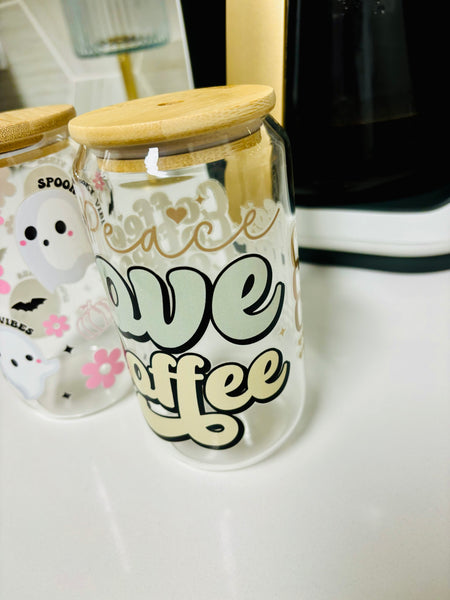 Cute Fun Coffee Glasses with Straws