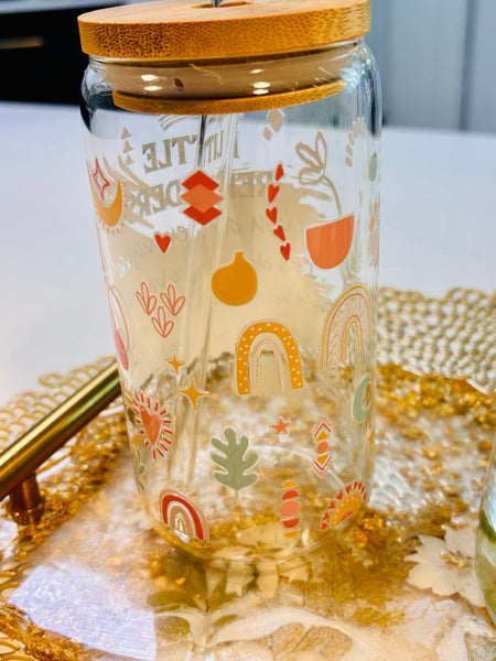 Cute Fun Coffee Glasses with Straws