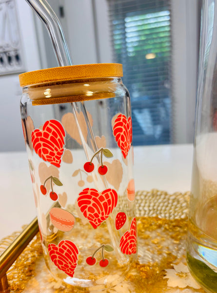 Cute Fun Coffee Glasses with Straws
