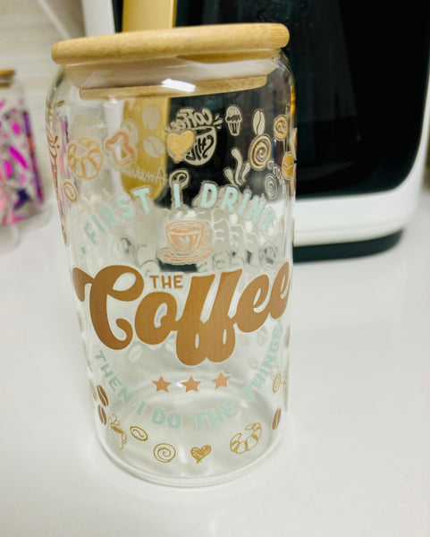 Cute Fun Coffee Glasses with Straws