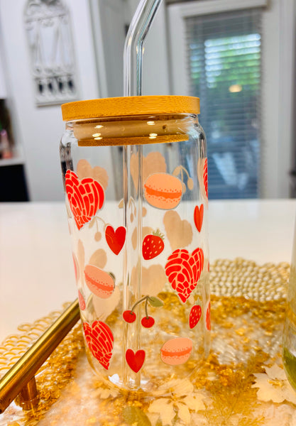 Cute Fun Coffee Glasses with Straws