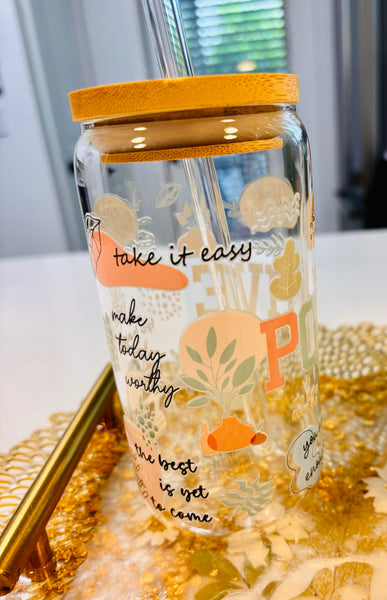 Cute Fun Coffee Glasses with Straws