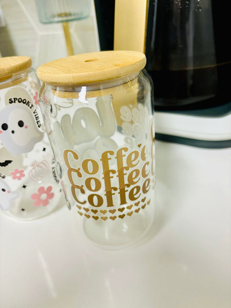 Cute Fun Coffee Glasses with Straws