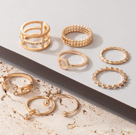 Bohemian 8 pcs Ring Set