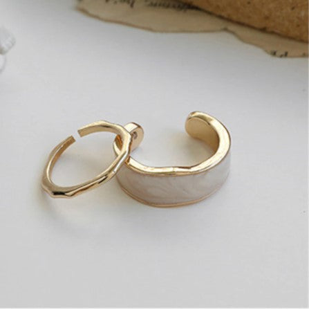 Fashion Epoxy Resin Round 2 Piece Ring Set